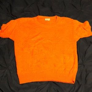 Orange short sleeve sweater